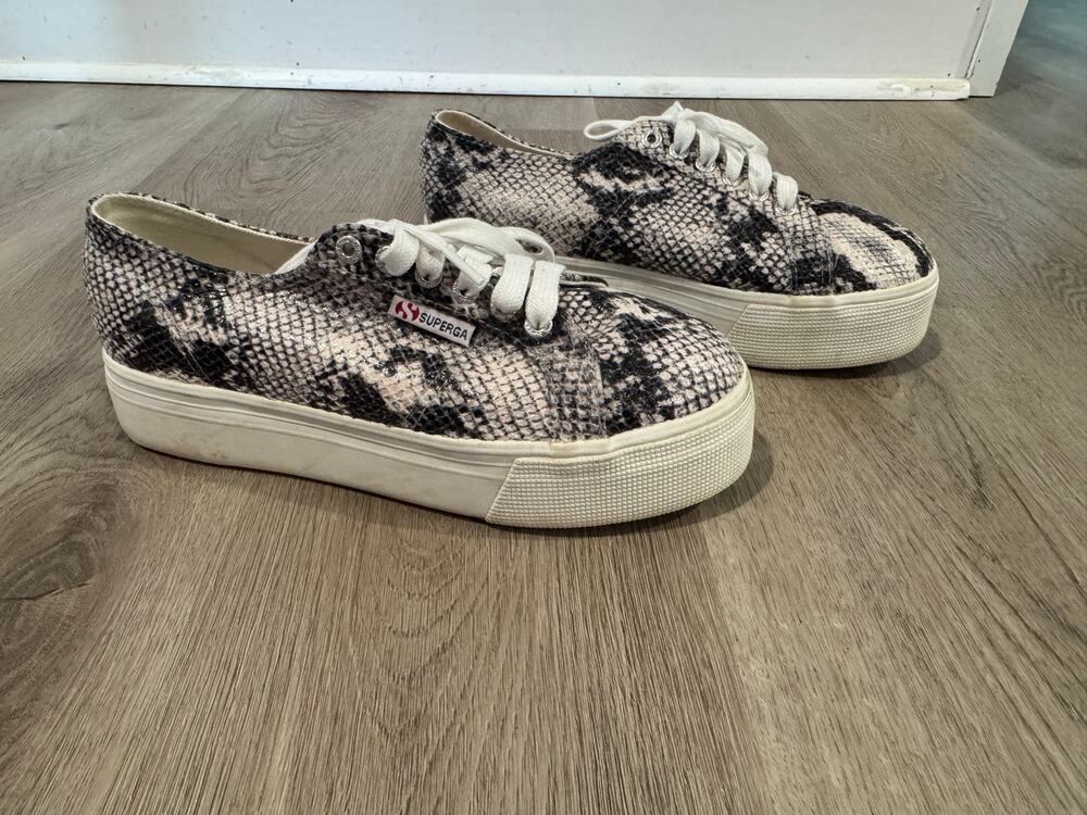 Superga Snake Print Platform Sneakers Size 39.5 / US 7